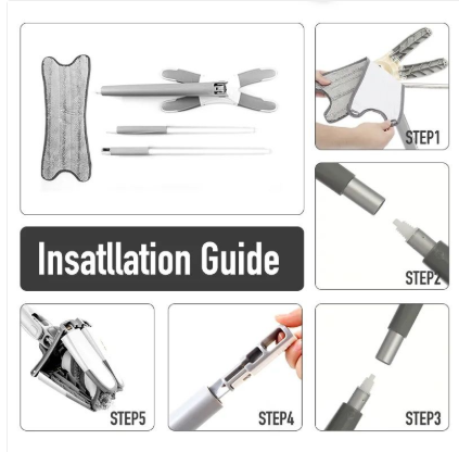 Twist Mop, X Shape Microfiber Mop, 360 Rotating Head