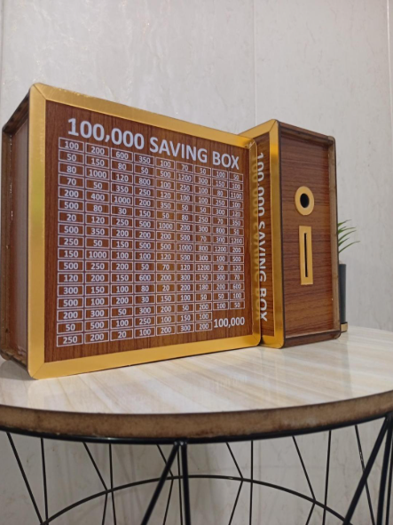 Wooden Money Saving Box | Cash Challenge Tracker