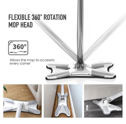 Twist Mop, X Shape Microfiber Mop, 360 Rotating Head