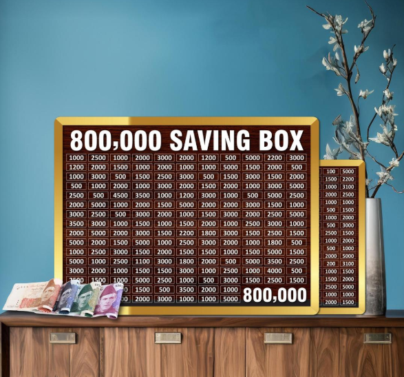 Wooden Money Saving Box | Cash Challenge Tracker